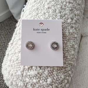 NWT Kate Spade Spot the Spade Silver Earrings
